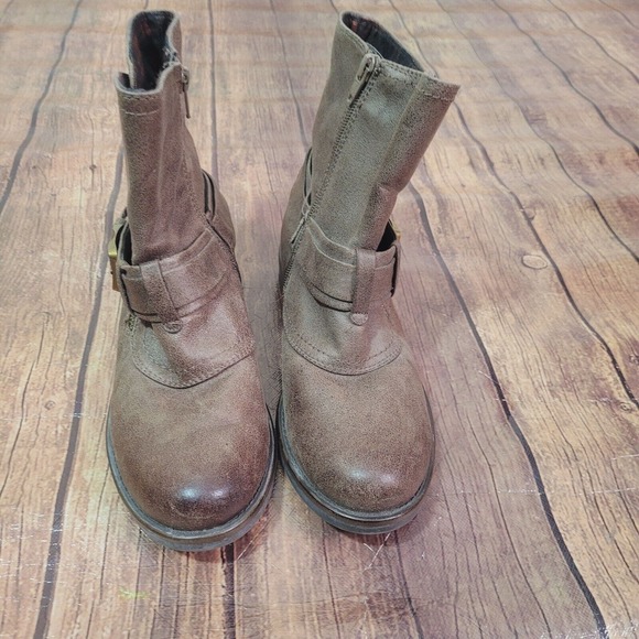 Baretraps Womens Boots Brown 7 M Crosby Bootie 1" Block Heel Round Toe Side Zip - Picture 3 of 10